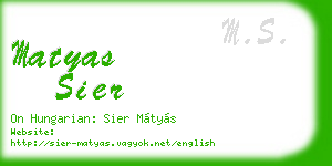 matyas sier business card
