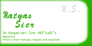 matyas sier business card